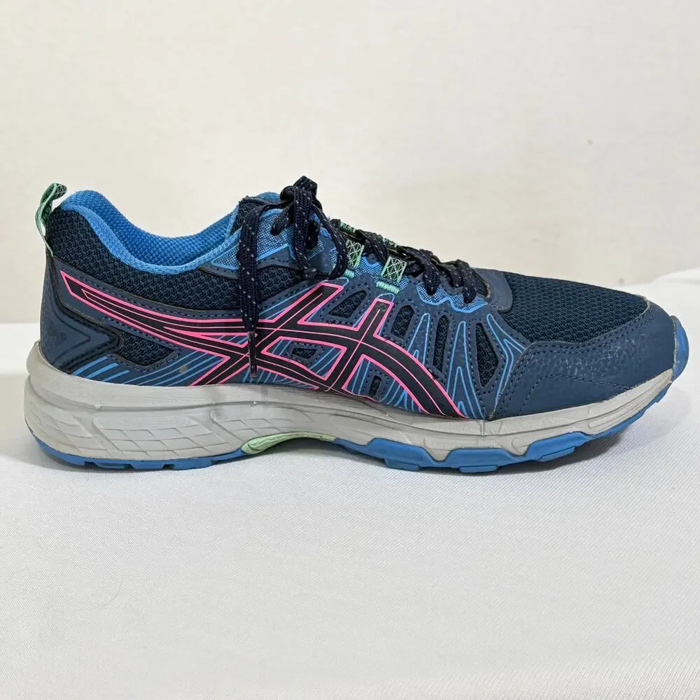 Asics Running Shoes Womens 8 GEL-VENTURE 7 Blue Comfort Low Top Trainer Sneakers
